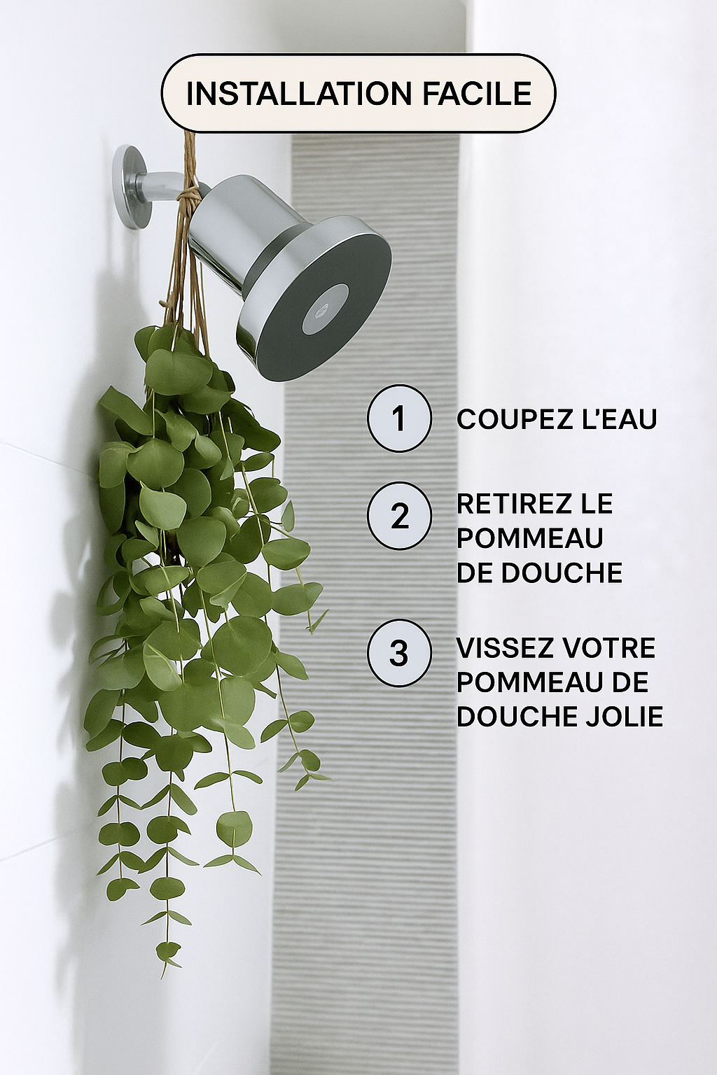 Pommeau de douche filtrant Achilus 15 étapes
