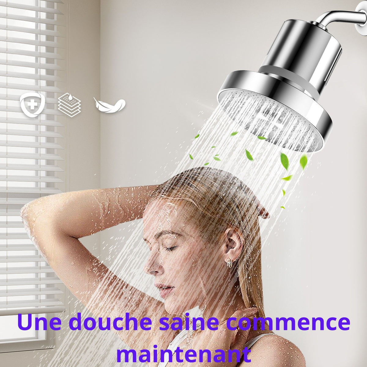 Pommeau de douche filtrant Achilus 15 étapes