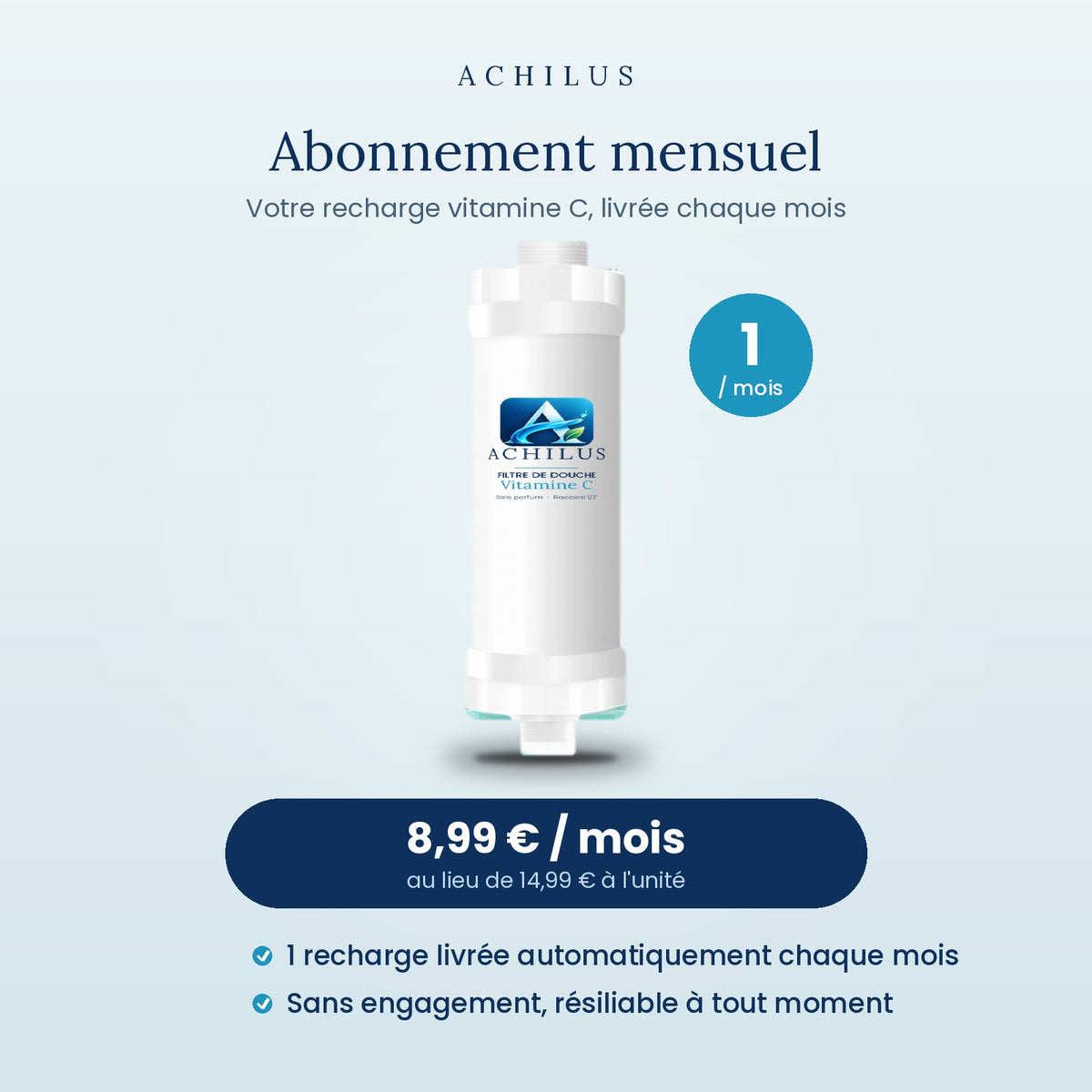Filtre de douche à la vitamine C Achilus