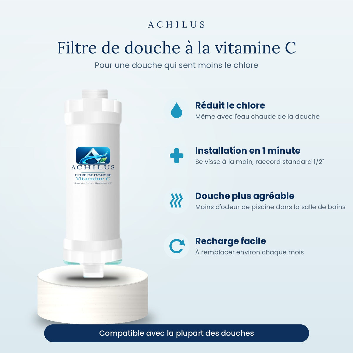 Filtre de douche à la vitamine C Achilus