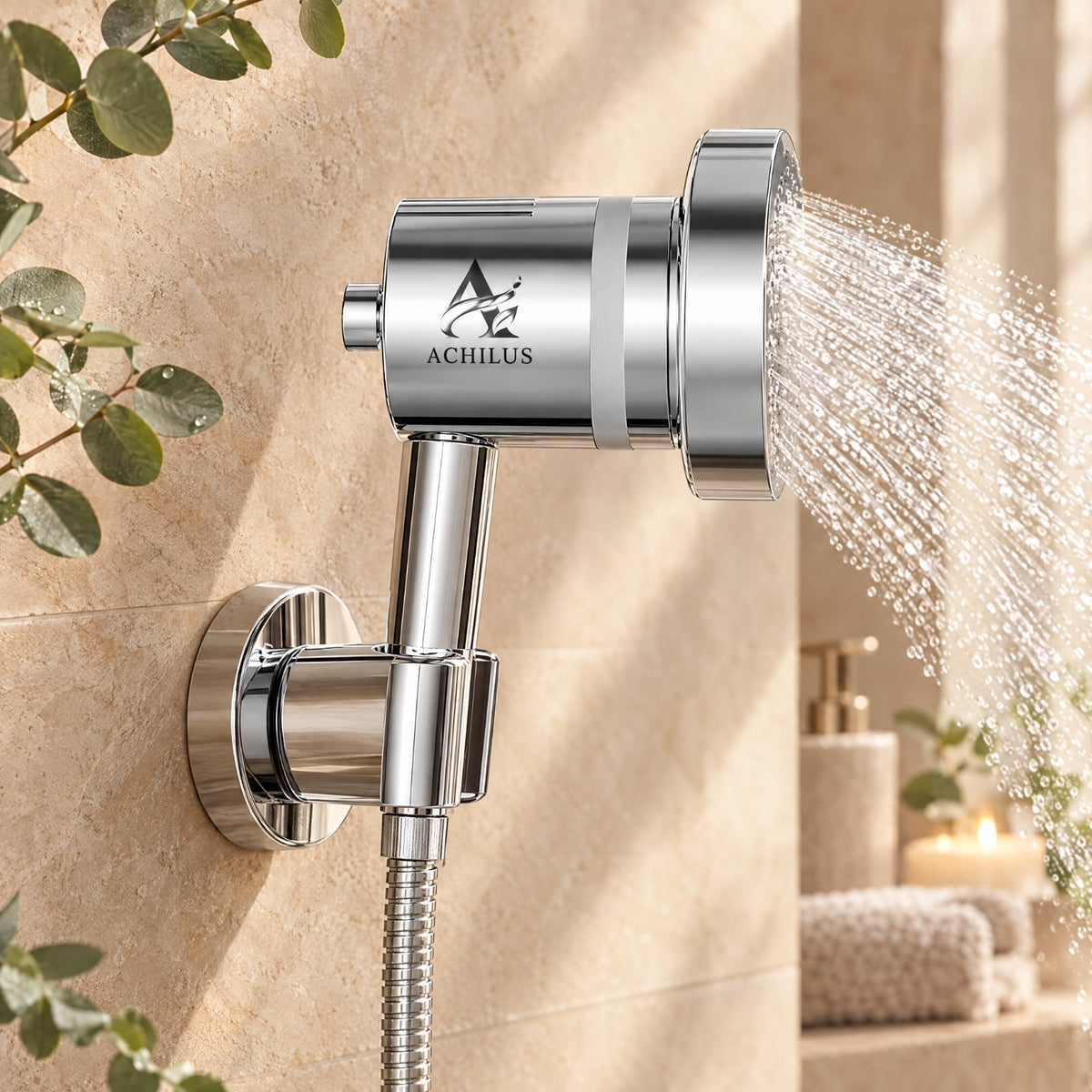 Pommeau de douche filtrant Achilus 15 étapes