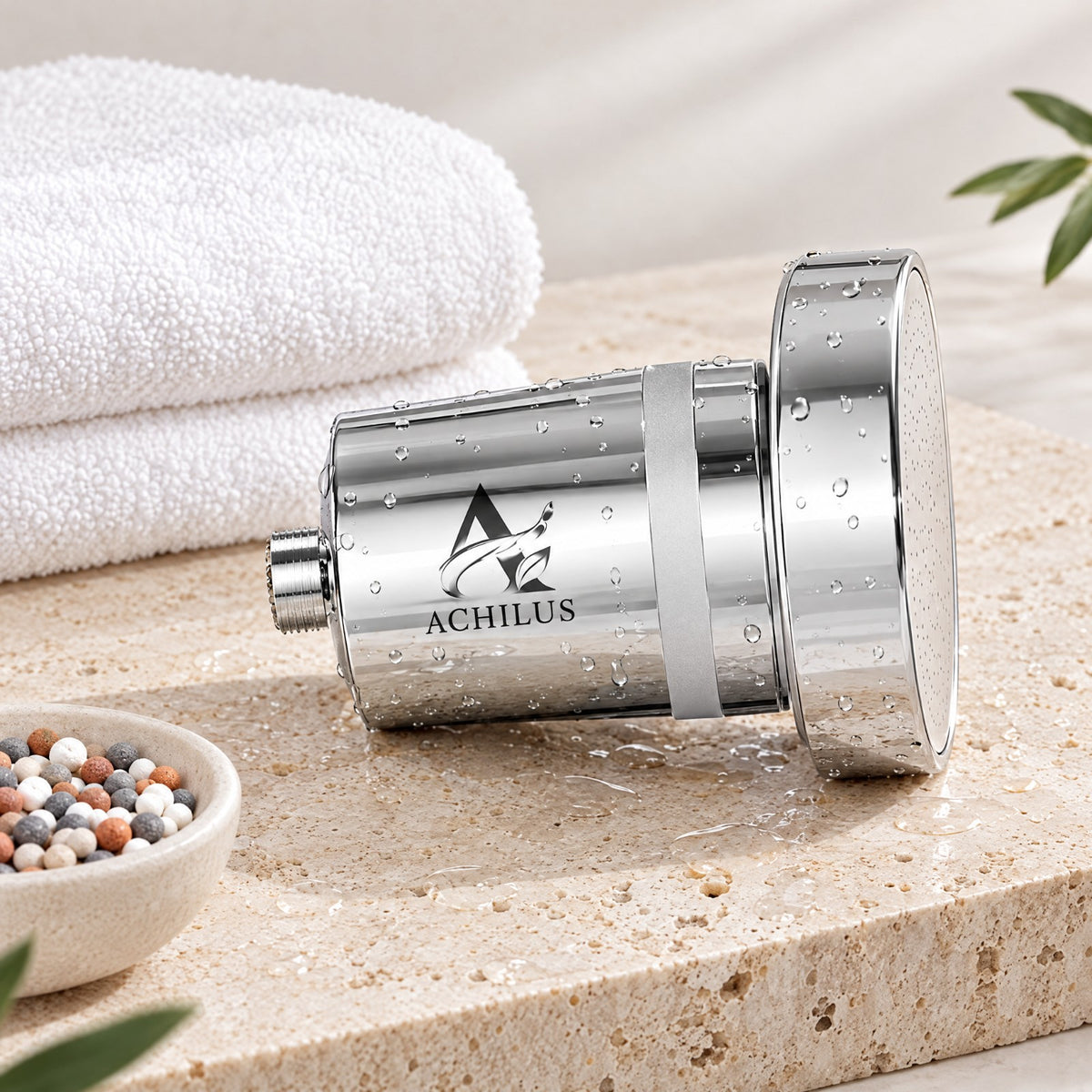 Pommeau de douche filtrant Achilus 15 étapes